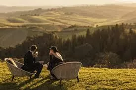 Rolling hills of the Tuscan countryside around Castelfalfi