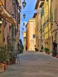 Historic centre of Montaione &ndash; Via Roma with Tuscan architecture