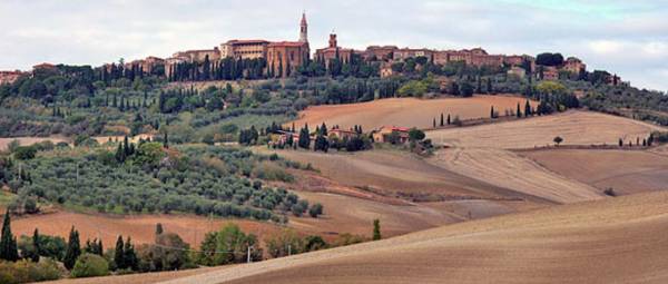 Panoramic view of Montepulciano overlooking the Tuscan countryside