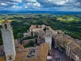 View of San Gimignano historic village from the Torre Grande
