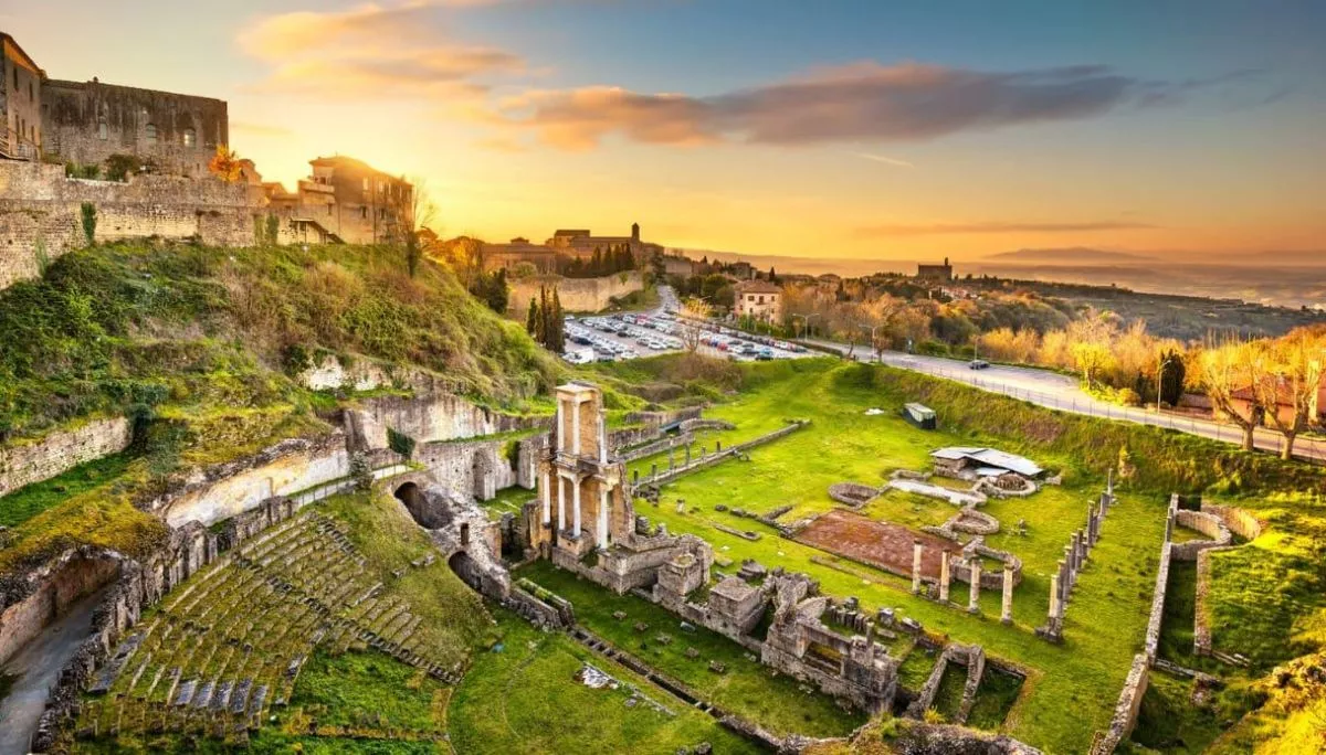 Archaeological area near Volterra surrounded by the Tuscan countryside