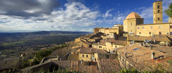 Panoramic view of Volterra, ancient Etruscan town in Tuscany